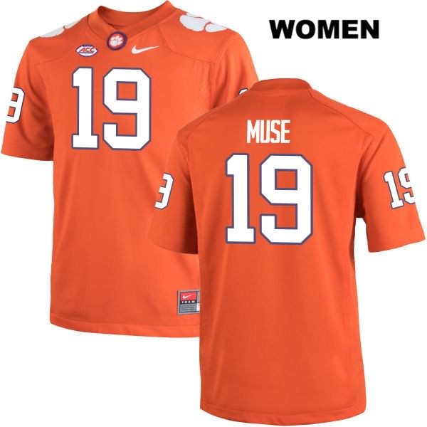 Women's Clemson Tigers #19 Tanner Muse Stitched Orange Authentic Nike NCAA College Football Jersey KPM3146DI